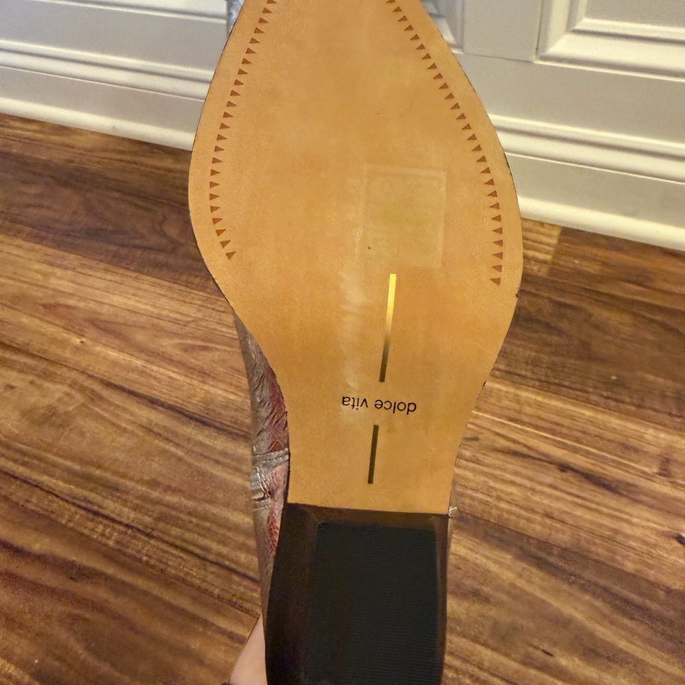 Dolce Vita Silver Western Cowboy Boots - Picture 2 of 4